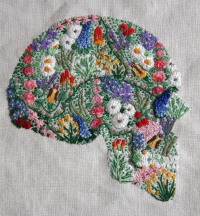 Flower Skull 2009 by Karyn Lindner